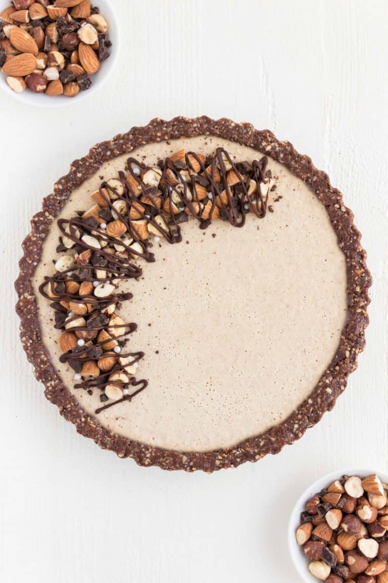 No-Bake Vegan Chocolate Almond Cheesecake - Purely Kaylie