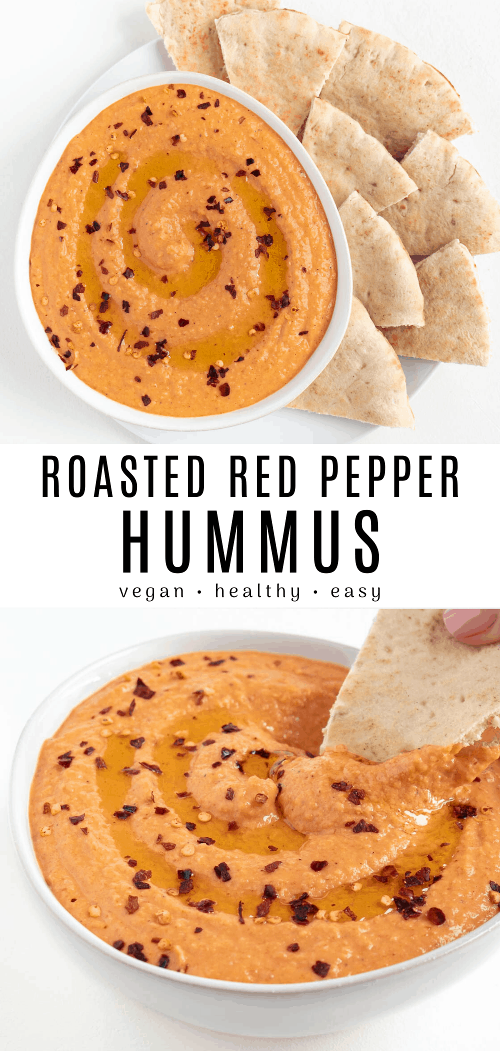 Roasted Red Pepper Hummus - Purely Kaylie