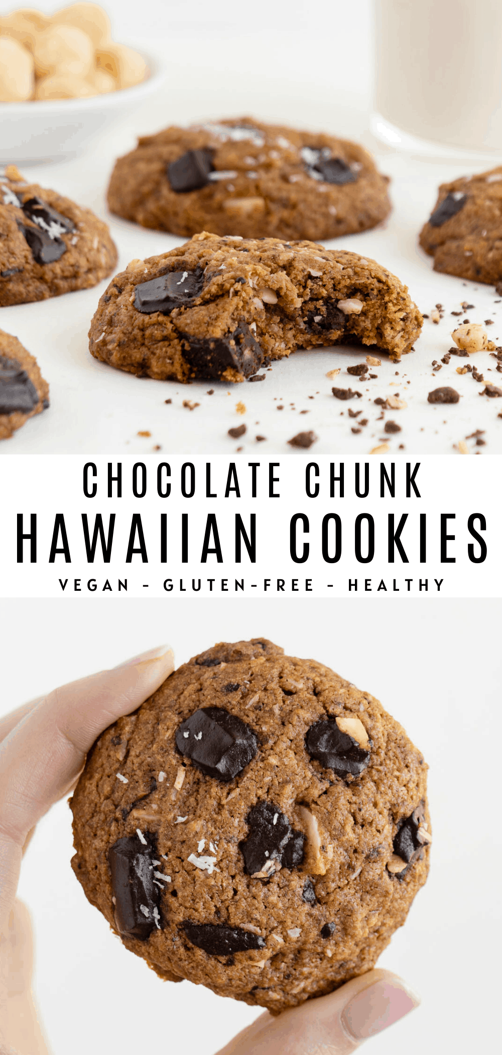 Chocolate Chunk Hawaiian Cookies (Vegan & Gluten-Free) - Purely Kaylie